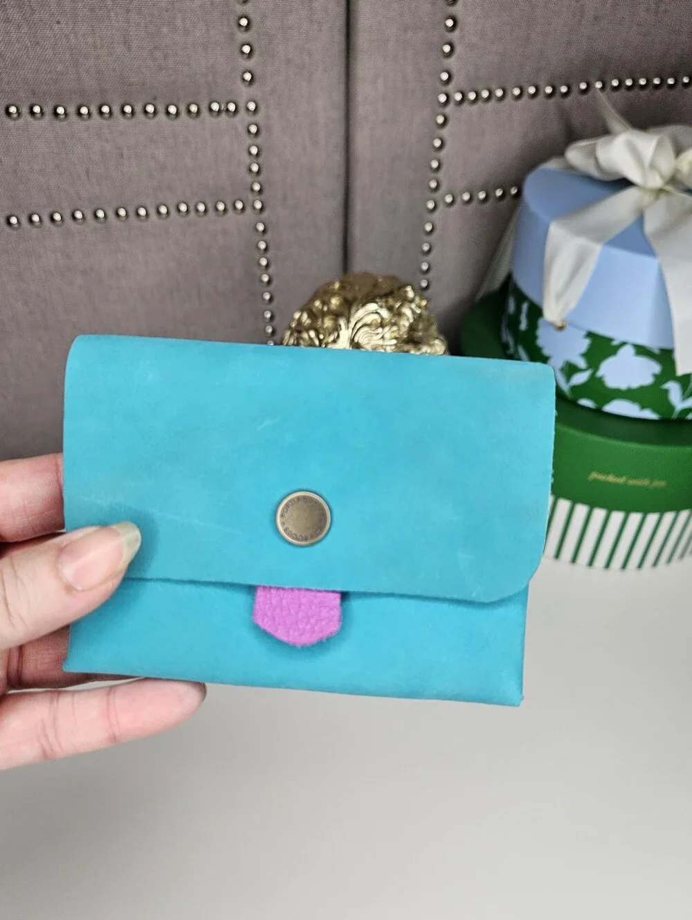Portland Leather Goods Euro Wallet Aquamarine Blue
